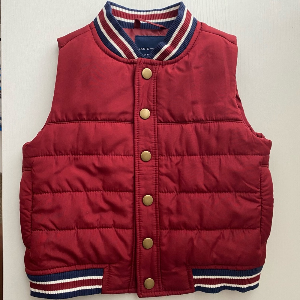 Janie and Jack Burgundy and Navy Puffer Vest